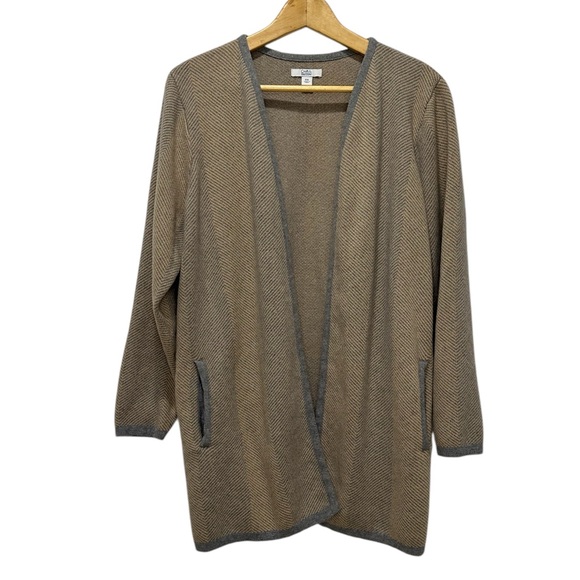 Croft & Barrow Herringbone Open Front Cardigan Sweater Women’s Size XX-Large - Picture 1 of 10